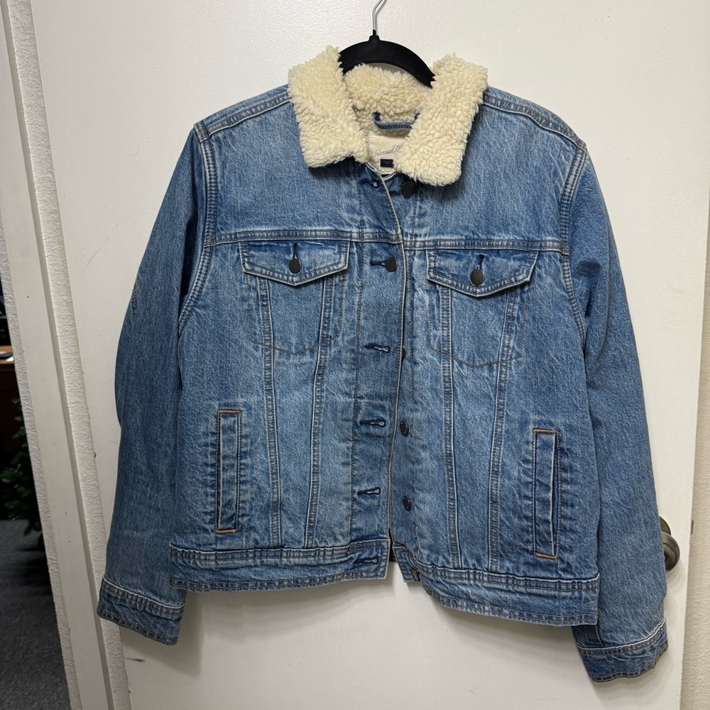 Blue Denim Jacket with Faux Fur